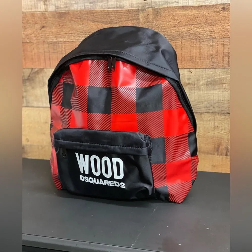 WOOD Dsquared2 Buffalo Plaid Backpack NEW with Dust Bag